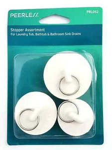 Peerless PRL052 Pack of 3 Assorted Stoppers For Tub & Sink Drains - Picture 1 of 1