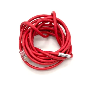 ☑️ Panduit 4PR/24AWG Stranded CAT5E Patch Cable T568A UTPCH10RDY 10 Ft Red - Picture 1 of 2