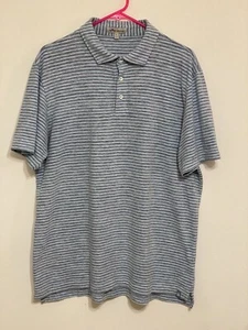 Peter Millar Polo Shirt Men’s L Blue/Striped  Collared EUC - Picture 1 of 5