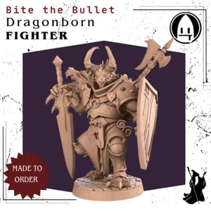 Dragonborn Fighter DnD Miniatura Impreso en 3D Fantasía Modelo D&D RPG Mini - Imagen 1 de 10