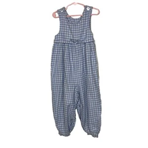 Maglione Vintage Chez Ami Bambina Taglia 4 Blu Bianco Check USA - Foto 1 di 13