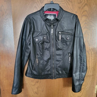 Chaqueta de cuero sintético Brave Soul talla Negro grande Foto 1 de 3