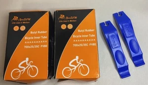 2 YunSCM Butyl Rubber Inner Tubes for Bicycle Bike Tires 700x25/35C FV80 - Picture 1 of 4