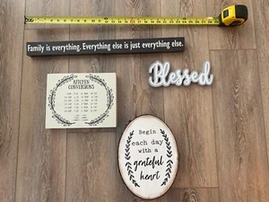 Lot of 4 Farmhouse Wall Hangings Decor Kitchen Living Room Hobby Lobby Hallmark - Picture 1 of 10