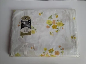 New Pacific Contour Sheet Double Bottom Combed Percale Spring Flowers Made n USA - Picture 1 of 6