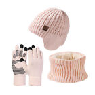 Thinckened Knit Hat Scarf Gloves Warm Winter Accessories Set For Men Women