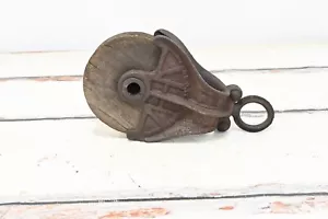 Vintage . Pulley Myers OK H298 Wood Iron Pulley Block Tackle #2 - Bild 1 von 9