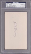 William H. Bill Terry (d.1989) Signed 3x5 Index Card HOF Giants PSA DNA