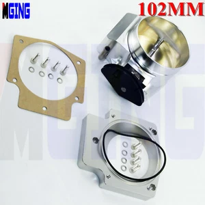 Throttle Body Manifold 102mm Adapter Plate For GM LS1 LS2 LS3 LS6 LS7 LSX Silver - Foto 1 di 12