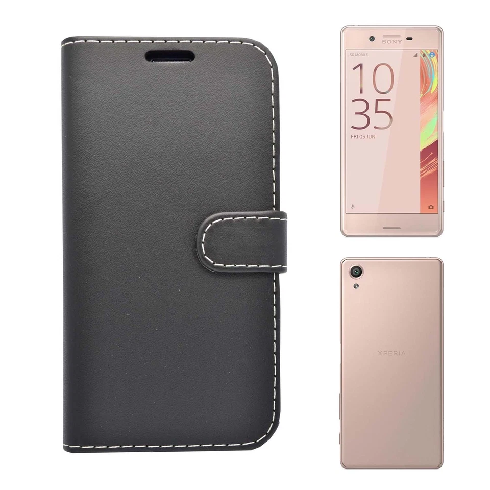 Funda Para Sony Xperia X Billetera Abatible Cuero PU Soporte Ranura para Tarjeta Bolsa Teléfono Cubierta Foto 1 de 4