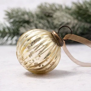 Adorno de Navidad Oro Mercurio Vidrio 2 pulgadas Bola Acanalada Decoración de Navidad - Imagen 1 de 1