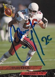Tarjeta Fleer Ultra 1993 firmada por Chuck Cecil #374 Packers Arizona Cardinals - Imagen 1 de 4