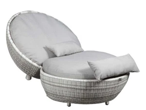 Sillón de jardín Magic Apple Harkers Island Wash sillón de poliratán tumbona tumbona - Imagen 1 de 1