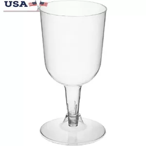 Clear Disposable Plastic Wine Glasses 100-Pack Party Cups Desserts Appetizers US - Picture 1 of 8