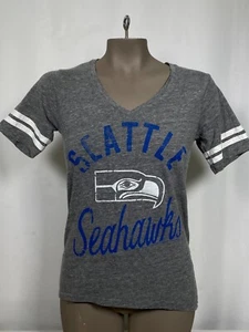 Seattle Seahawks NFL Junk Food V-Neck Gray Jersey T-Shirt Women's XS - Picture 1 of 10