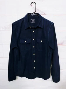 Abercrombie & Fitch Mens Flannel Shirt Size S Slim Blue Pockets Long Sleeve - Picture 1 of 7