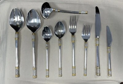 Wallace Sterling Silver Aegean Weave Flatware - 74 Pieces Total - Image 1 of 4