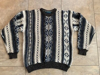 Suéter Pullover Tejido Grueso Mezcla Lana XL De Colección Claybrooke Para Hombres Fair Isle Foto 1 de 4