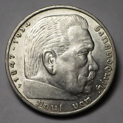 Alemania 1936 F 5 Reichsmark, KM#86, estado de ceca bajo UNC Foto 1 de 2