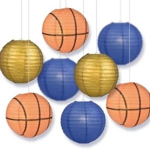 West Virginia College Basketball 14-inch Paper Lanterns 8pc Combo Party Pack - G - Picture 1 of 4