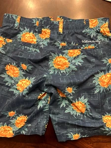 Pantalones Cortos de Golf William Murray Para Hombre 32 Calce Recto Azul Floral Rendimiento Elastizados - Imagen 1 de 4