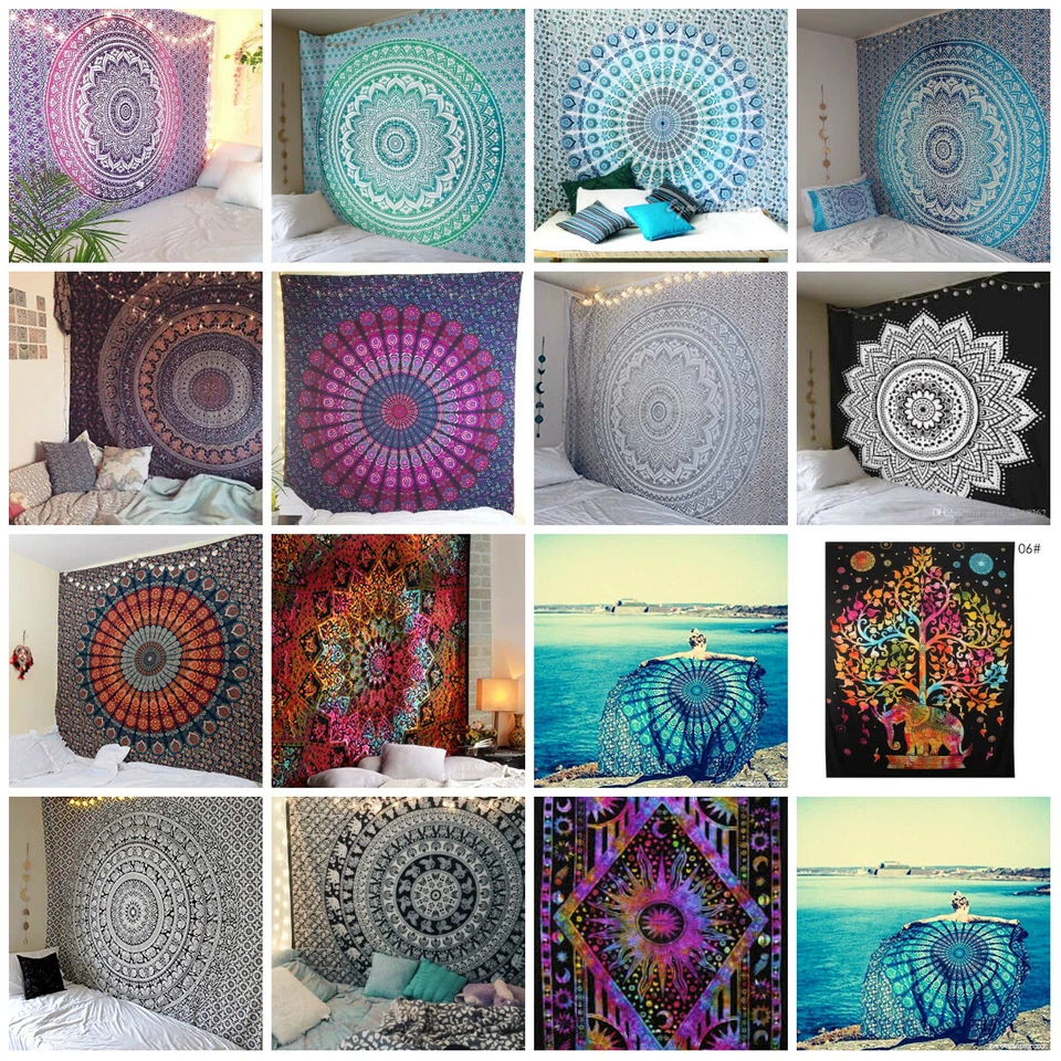 Large Indien Tapestry Wall Hanging Mandala Hippie Gypsy Bedspread Bohemian Cover - Image 1 of 1