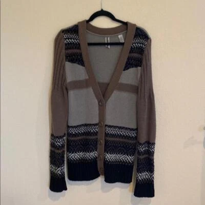 Suéter Cárdigan BKE Negro y Gris con Diseño a Rayas Foto 1 de 4