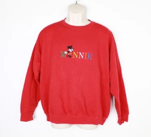 Vintage Disney Minnie Mouse Sweatshirt Womens XL Pullover USA Red - Picture 1 of 9
