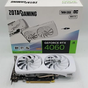 ZOTAC GeForce RTX 4060 8GB Twin Edge OC White Ed. Compact Gaming Graphics Card - Afbeelding 1 van 10