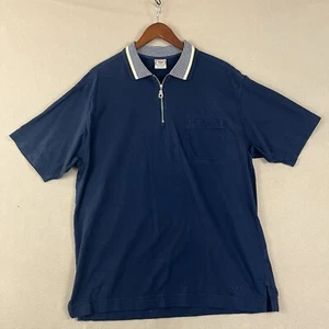 Camisa Polo Levi's con Cremallera para Hombres LG Azul Marino Bolsillo Frontal Bordado Logo Informal - Imagen 1 de 6