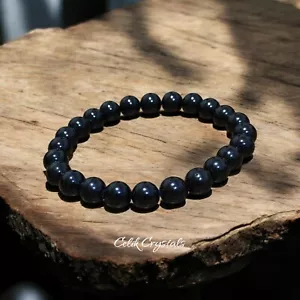 Black Tourmaline Bracelet Natural High Quality Stones 8mm - Picture 1 of 7