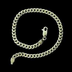 Real 10K Yellow Gold Miami Cuban Link Chain Bracelet 5mm 7" inch Men Women - Picture 1 of 6