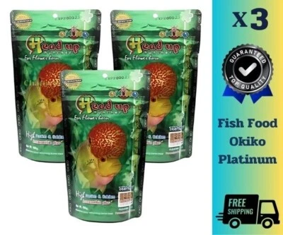 3X 100g OKIKO Fish Food Head Up Huncher Cichlid Flowerhorn Floating M Pellets - Image 1 of 4