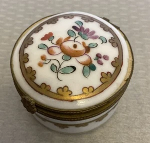 Antike Porcelaine de Paris Schmuckschatulle signiert 19Jh handbemalt französische Blumen - Bild 1 von 15