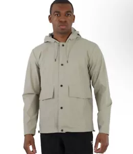 Rains Jacket Size M Cement Short Hooded Coat Waterproof - MSRP$125 - 18260 - Picture 1 of 6