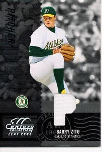 2005 LEAF CENTURY MATERIAL FABRIC POSITION #75 BARRY ZITO JERSEY #037/250 - Picture 1 of 2