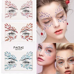 Autocollants De Visage Autocollant De Tatouage En Cristal Décoration De ~ - Zdjęcie 1 z 26