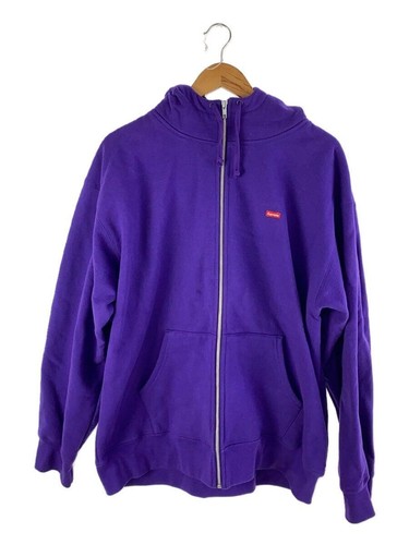 Supreme Felpa con Cappuccio Zip Piccola Box Up XL Cotone Viola Usata