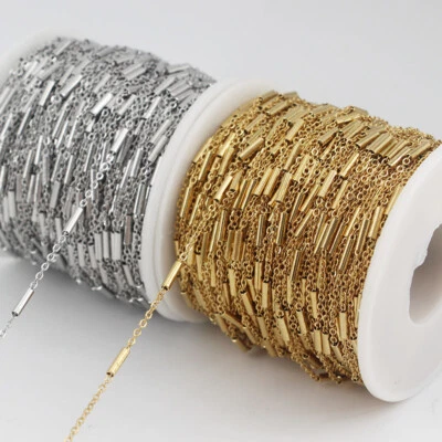 Venta al por mayor Cadenas hechas a mano de tubo redondo de 2 mm Fornituras de cadena de eslabones de acero inoxidable Foto 1 de 4