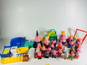 Peppa Pig Large Lot of 24 Figures & Furniture George Daddy Mummy Grandpa AS IS - Picture 1 of 12