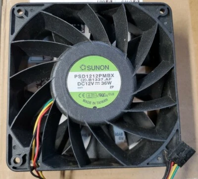 SUNON PSD1212PMBX B1337 .AF 12V 36W 12038 dual ball bearing fan 5-Pin connector - Image 1 of 2