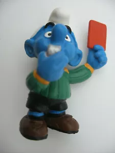 PVC Puffi SMURF SCHLUMPF ancien Schleich GERMANY Schtroumpf ARBITRE 2.0472 - Picture 1 of 3