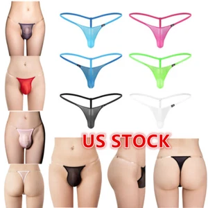 Men's Thongs Underwear Low Rise Bulge Pouch G-string Jockstrap Underpants - Picture 1 of 100