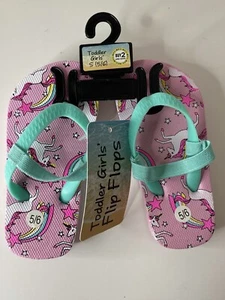 NUEVAS Sandalias Chanclas Rosa Unicornio Niñas Pequeñas Elige Talla 5/6 7/8 9/10 A2 - Imagen 1 de 12