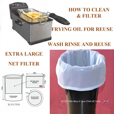 HOW TO CLEAN FRYER COOKING OIL= EX LARGE SIZE = 58cm x 38cm FILTER & CORD F/P X