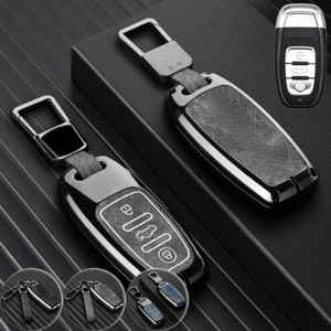 Zinc Alloy Leather Car Key Case Cover For Audi RS R8 Q3 Q5 Q7 A5 A6 A7 S8 A3 A4 - Picture 1 of 17