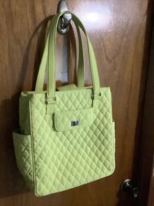 Vera Bradley Microfiber Large Satchel Avocado Green~13”x 12” X5” - Picture 1 of 12