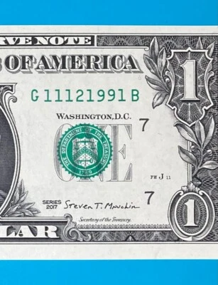 November 12, 1991 / 11 December 1991 : G 11121991 B BIRTHDAY $1 One Dollar Bill - Image 1 of 3