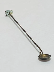 Rare Spoon Handmade with Brazil 500 Reis 1856 Pedro II silver KM# 464 & Stone - Picture 1 of 22
