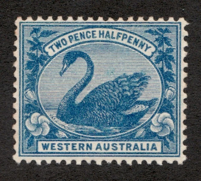 Australia Occidental 1901 Sc#75, pf14, Wmk 83, 2p y 1/2p, Cisne Azul. MH Cv$21 Foto 1 de 1